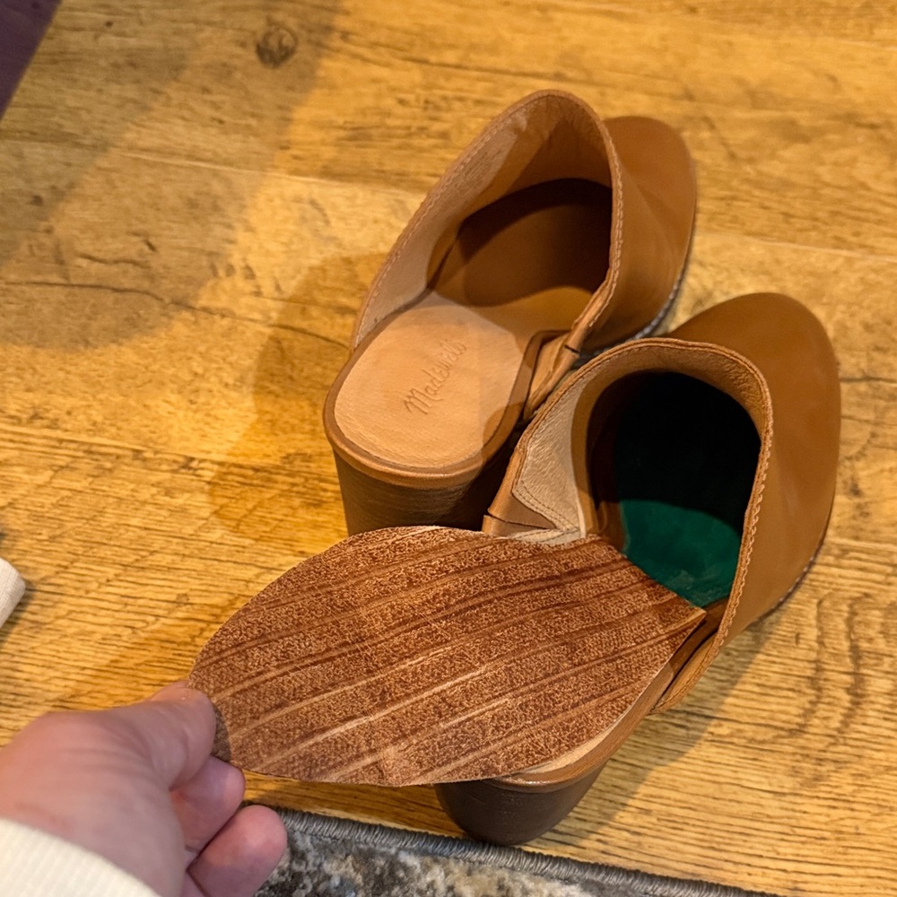 Women’s Madewell Tan Leather Mule Heels size 10 - Picture 3 of 9